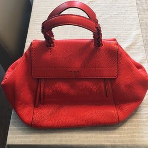 Bright Red Tory Burch Half Moon Sachel